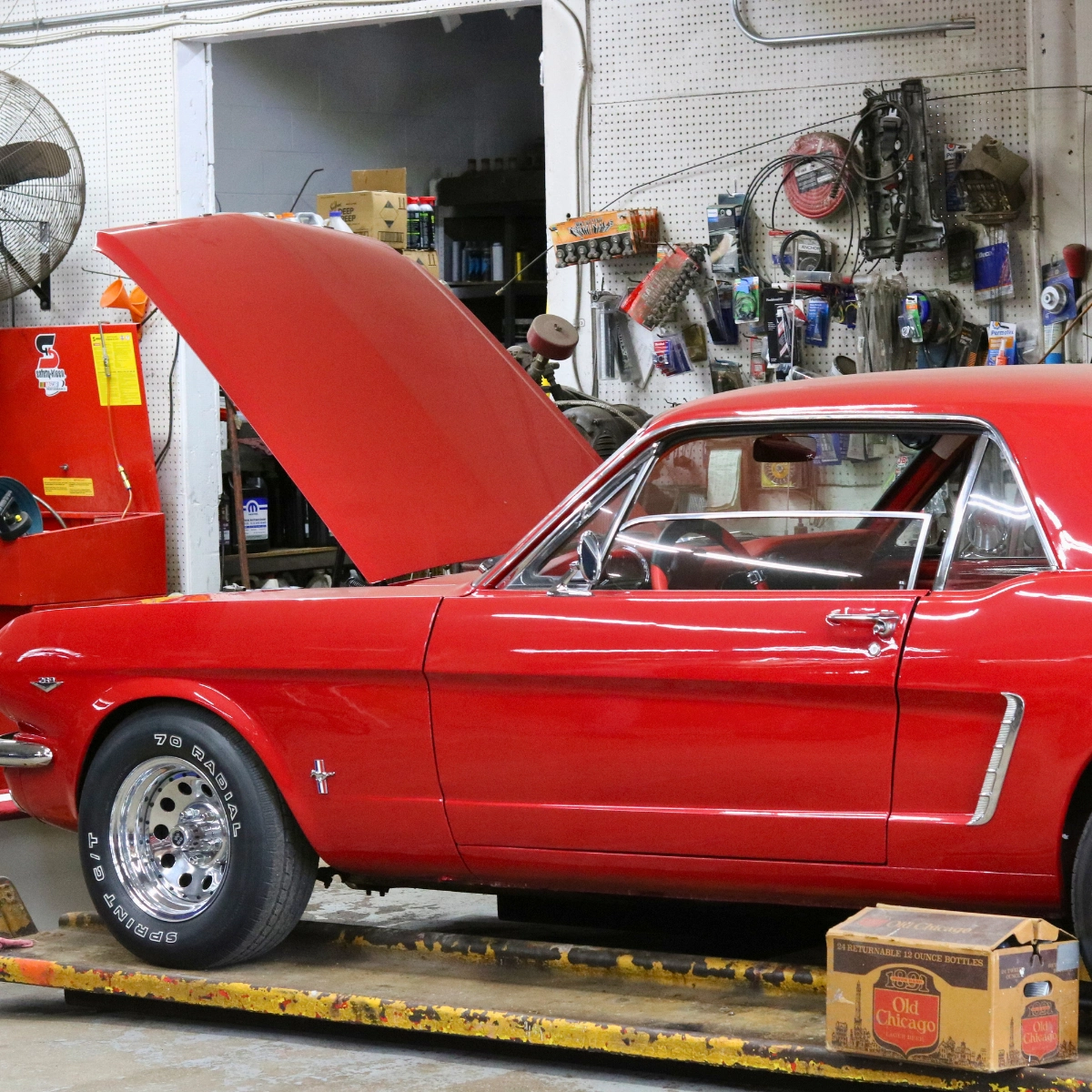 Classic muscle car engine bay